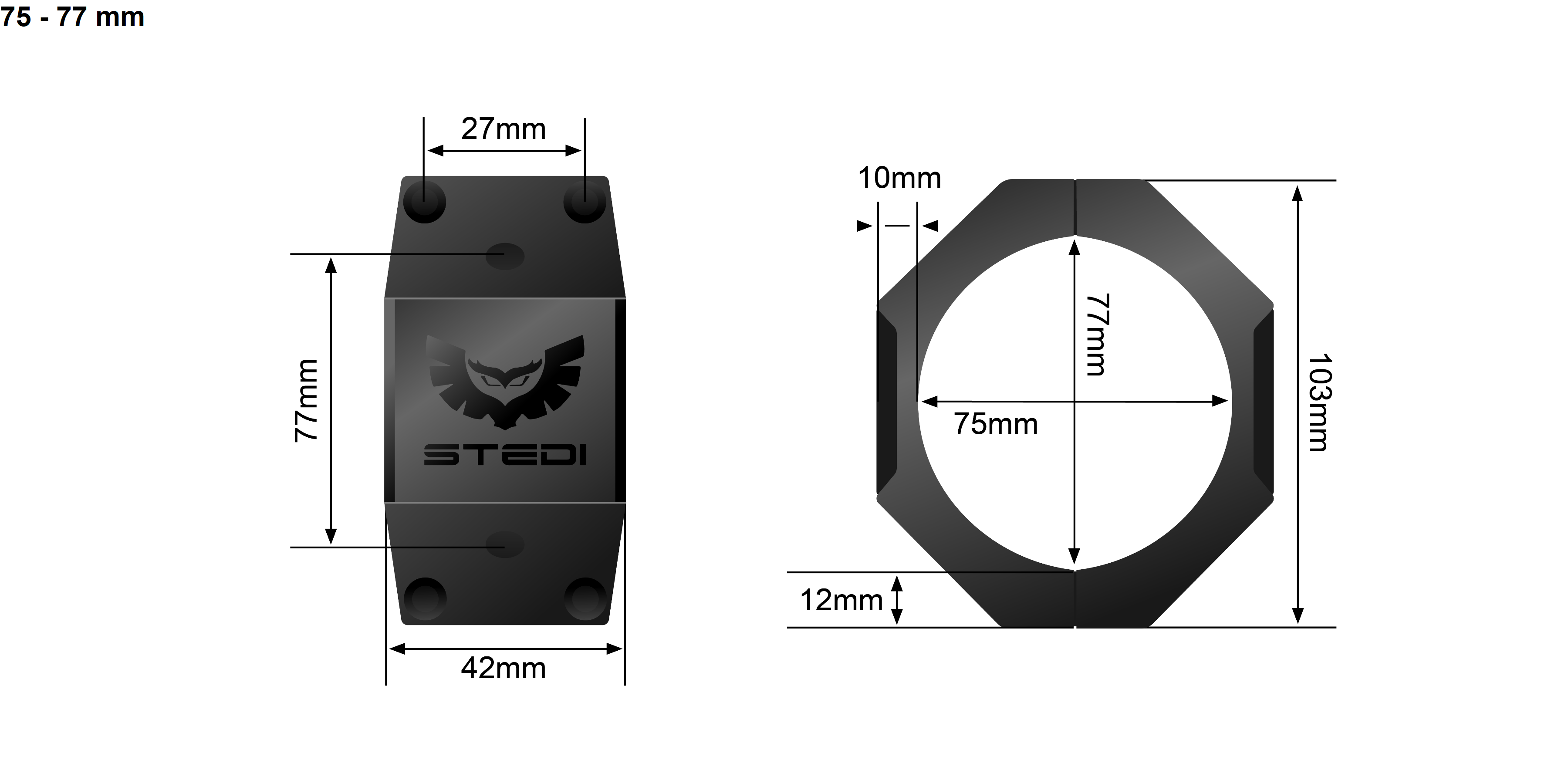 STEDI HEX Bull Bar Tube Mounting Brackets